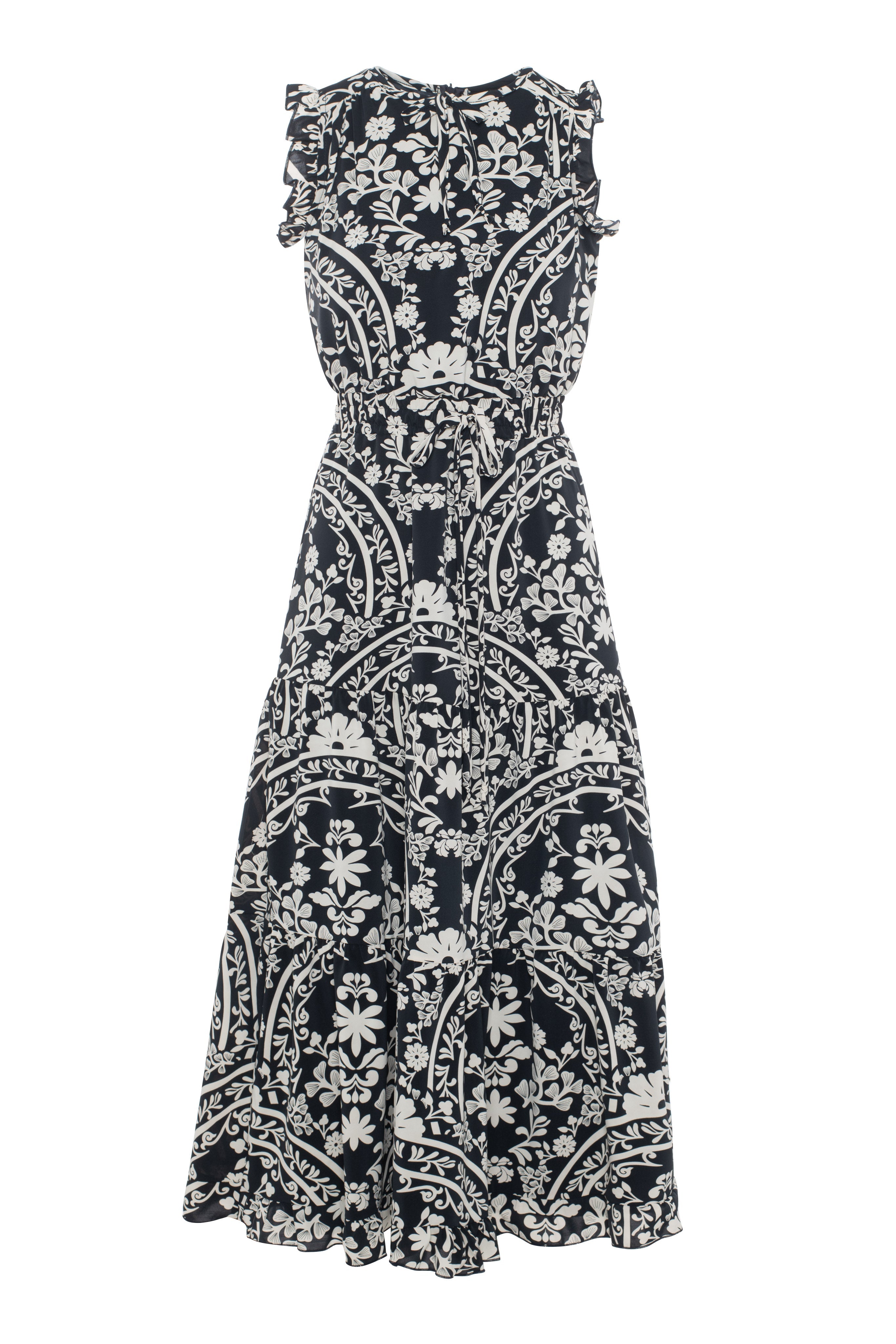 Printed Smocked Waist Jumper