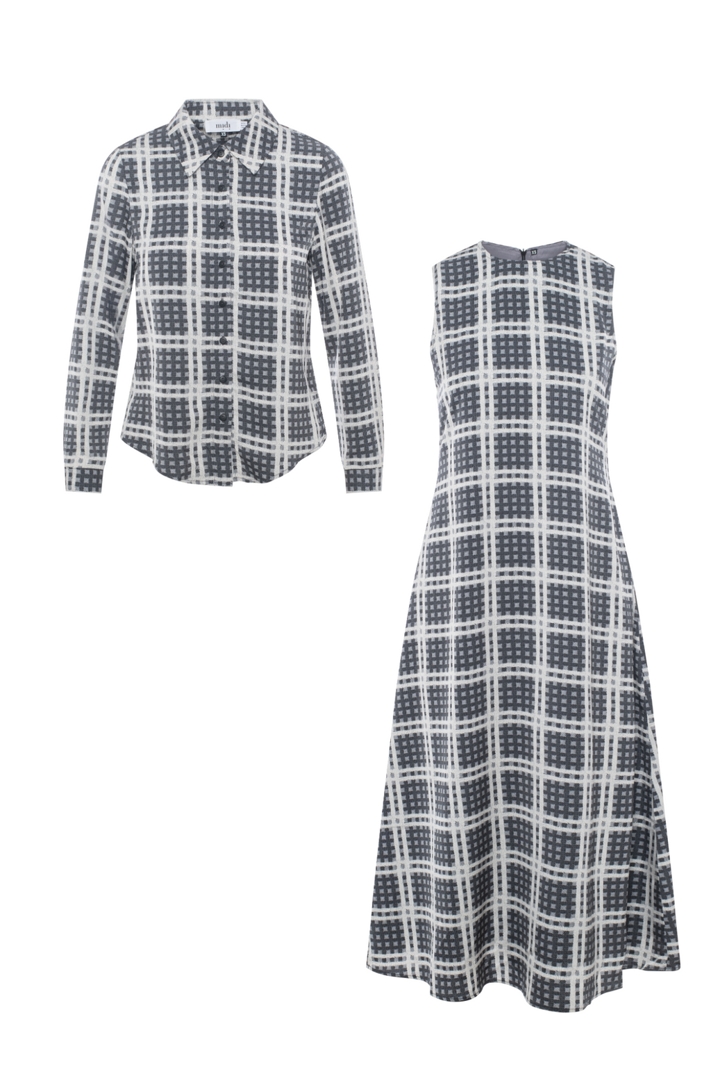 Checkered Shirt Jumper Set