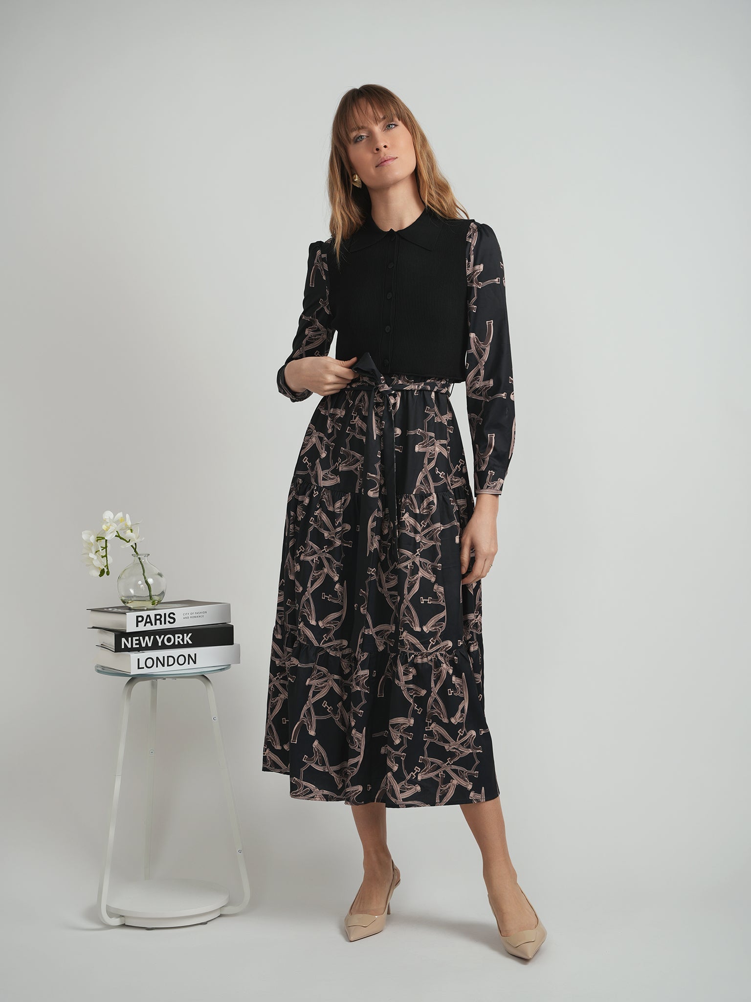 Cropped Midi Dress Set