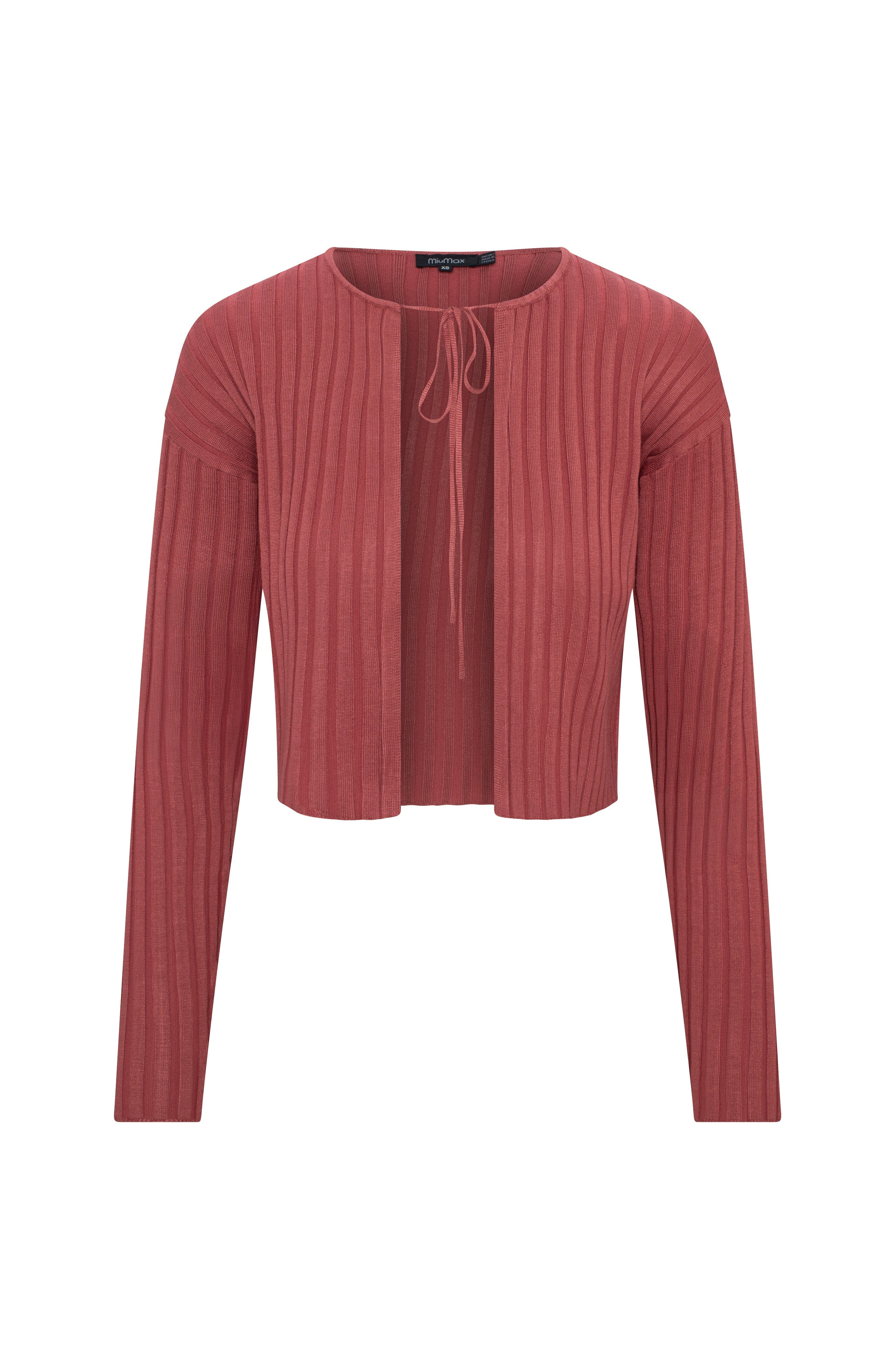 Cropped Knit Tie Cardigan