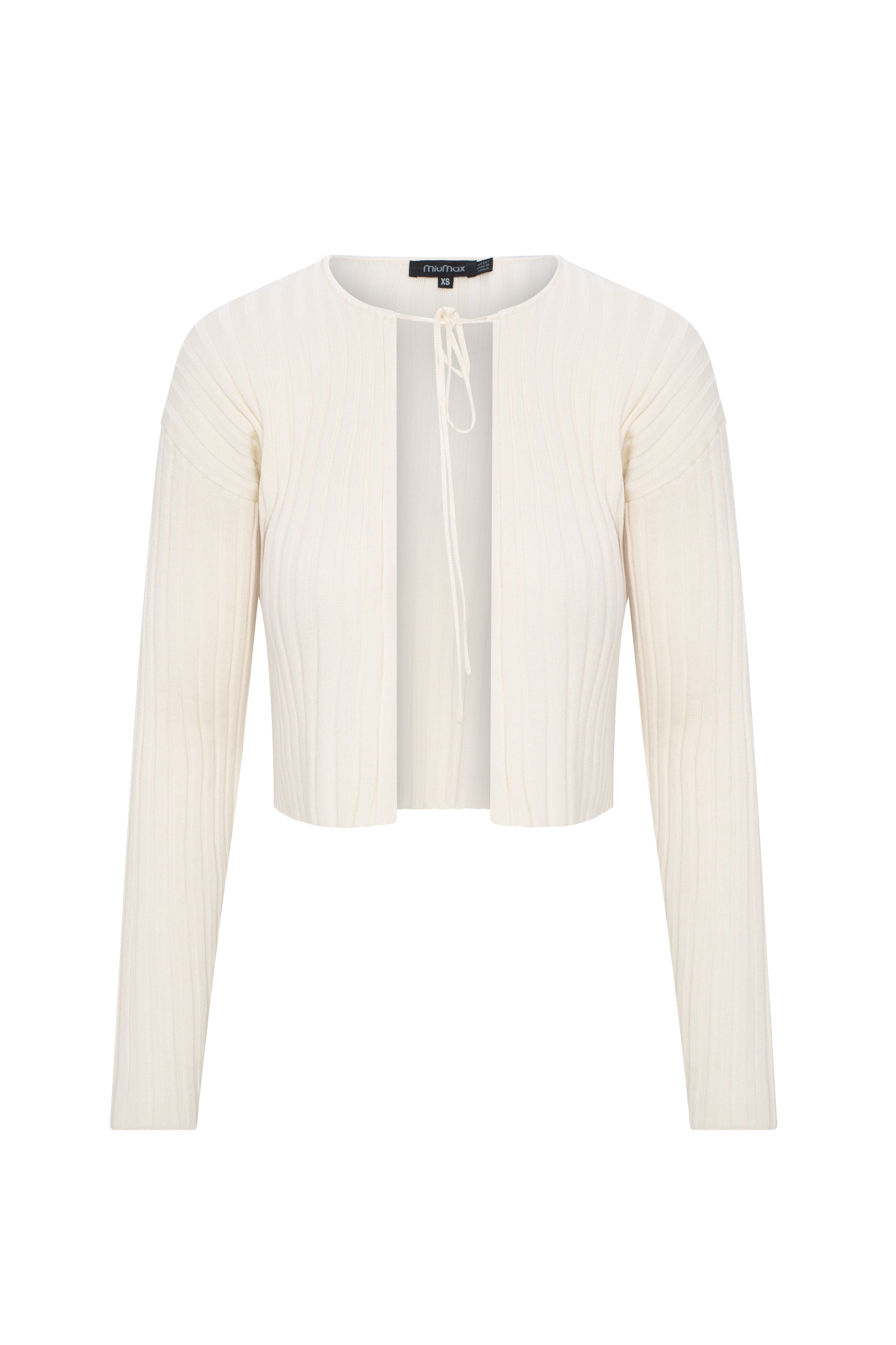 Cropped Knit Tie Cardigan