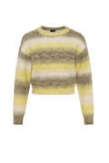 Cropped Melange Knit Sweater