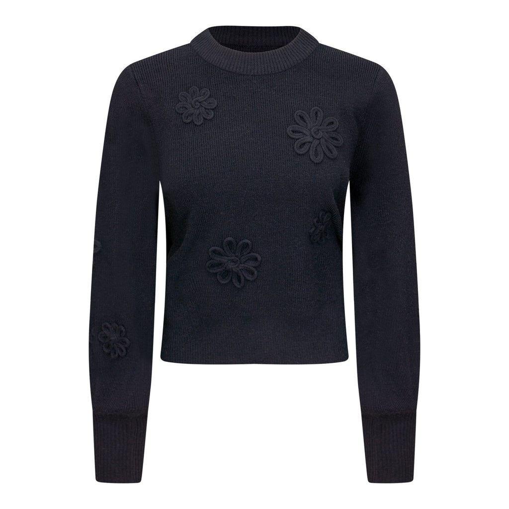 Ribbed Applique Sweater