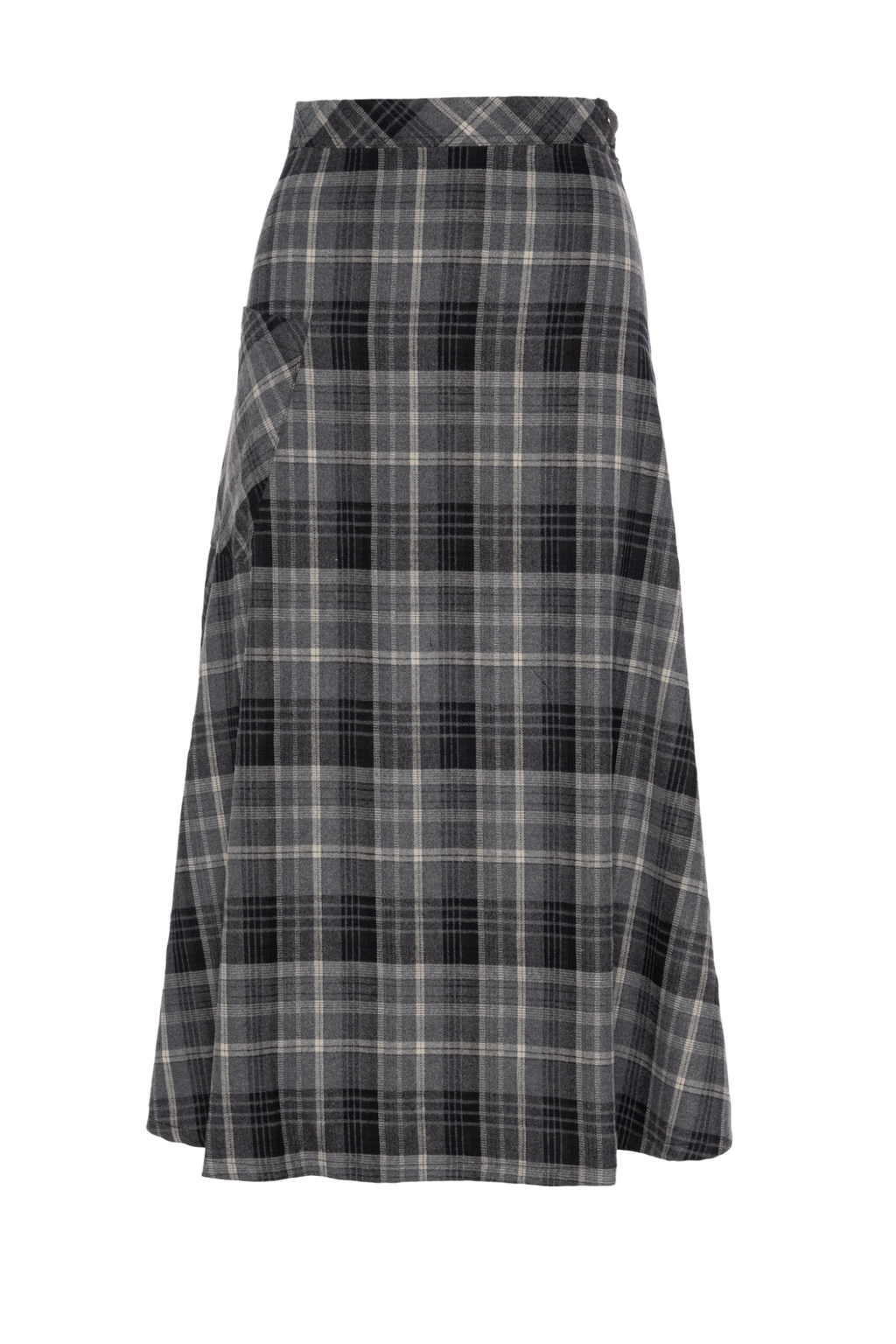 Plaid Corduroy Pocket Skirt