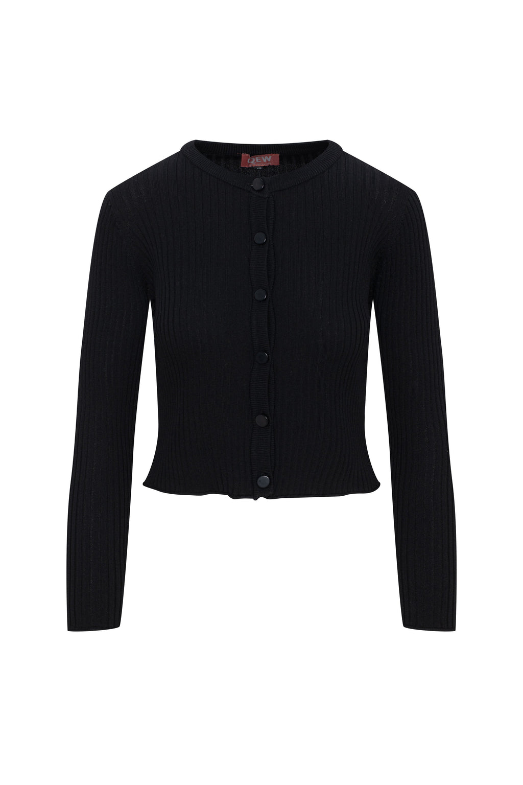 Wide Rib Cropped Knit Cardigan