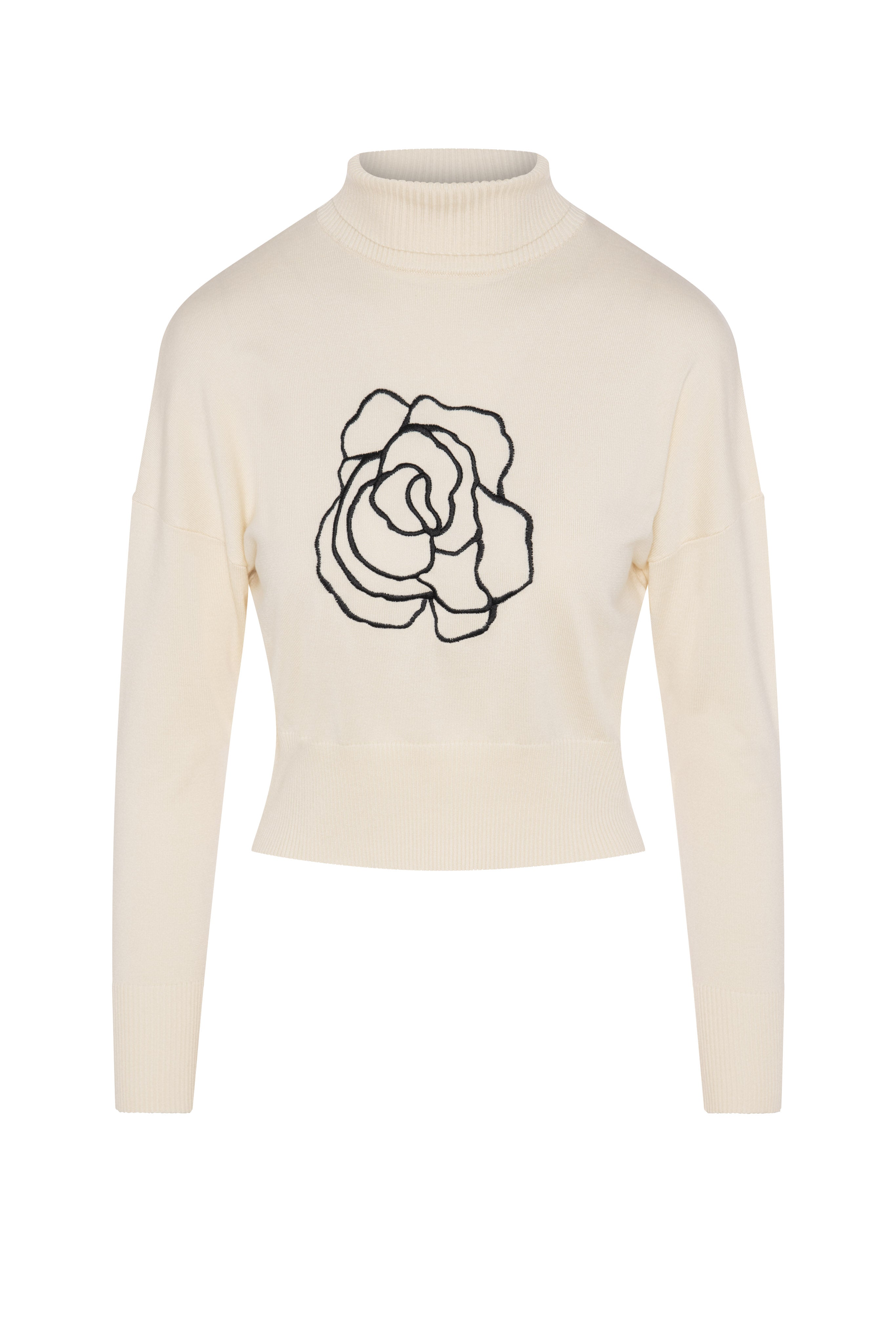 Cropped Knit Turtle Neck