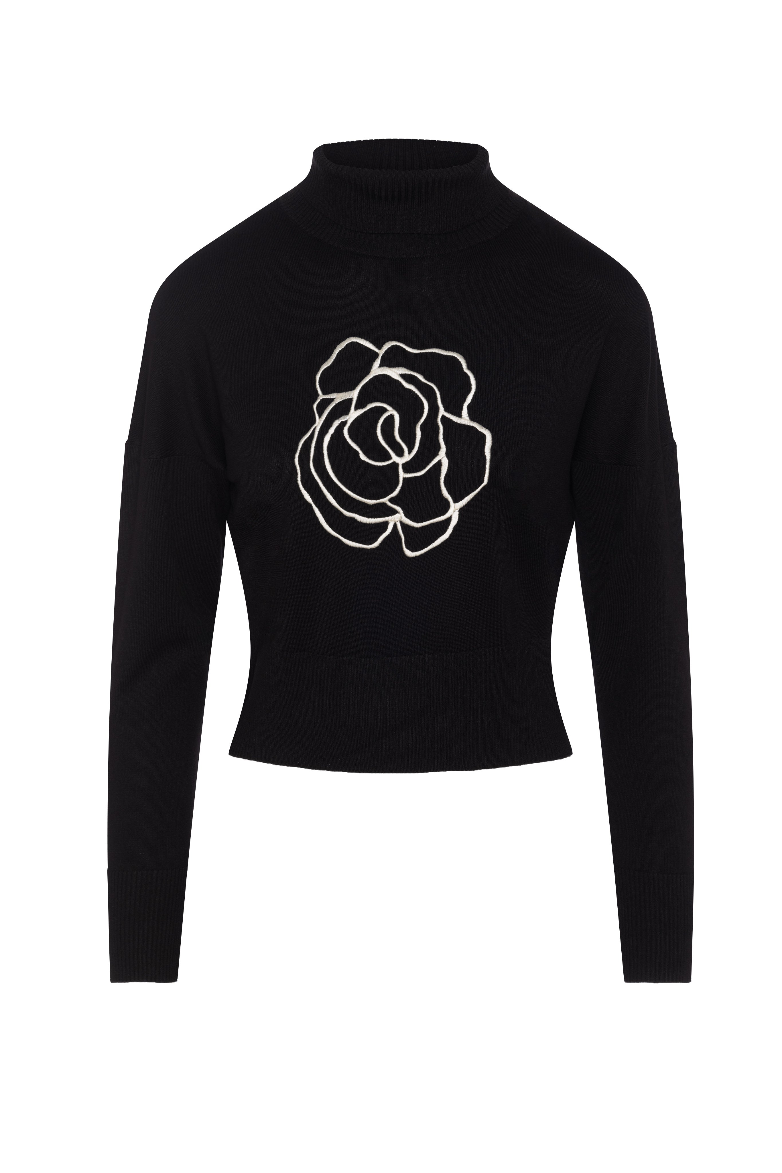 Cropped Knit Turtle Neck