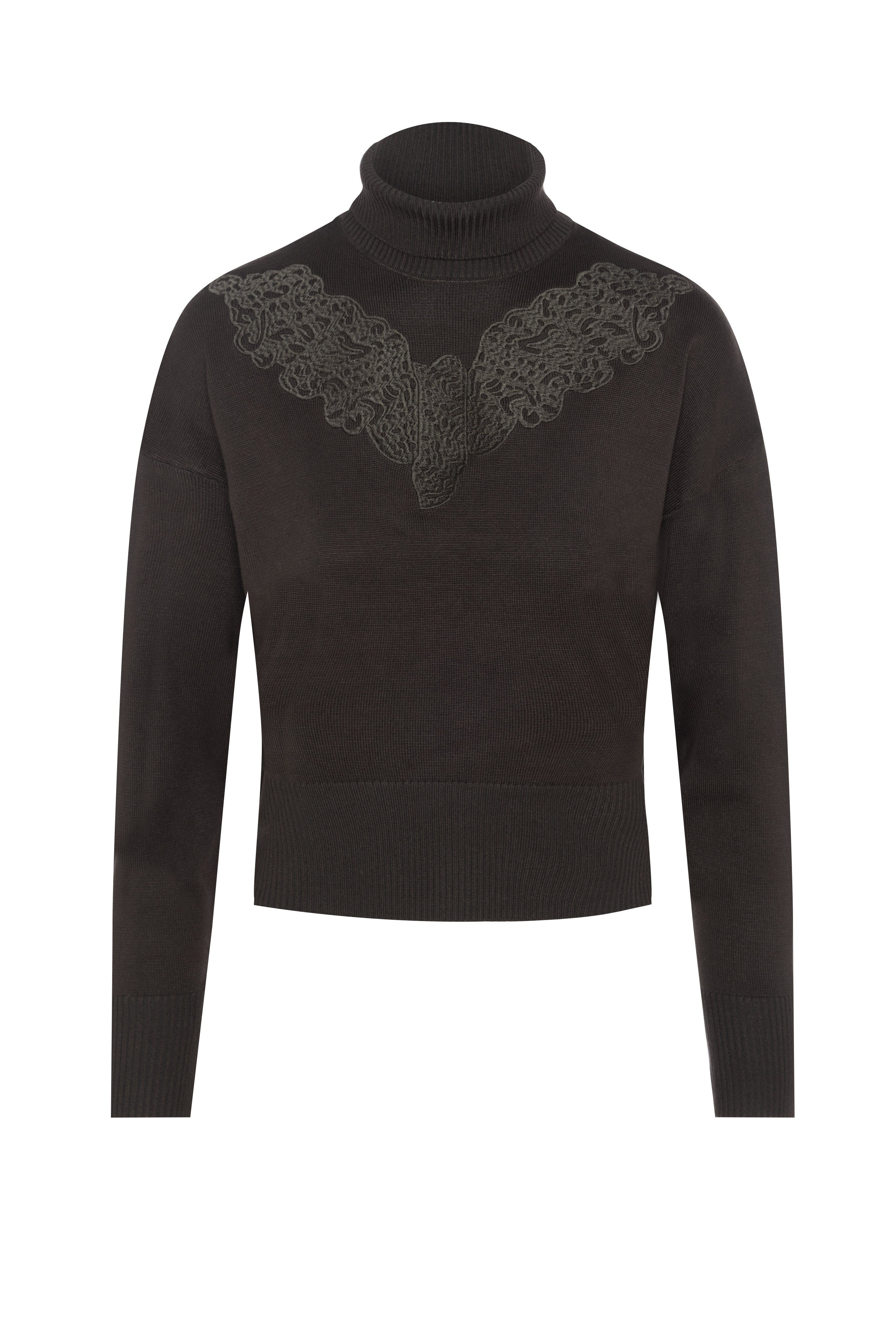 Cropped Knit Turtle Neck