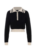 Cable Dolman Henley Sweater