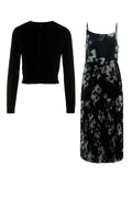 Midi Pleated Jumper with Cropped Cardigan