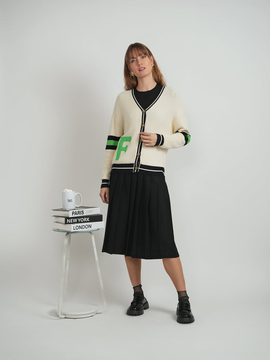 Knit Emblem Cardigan