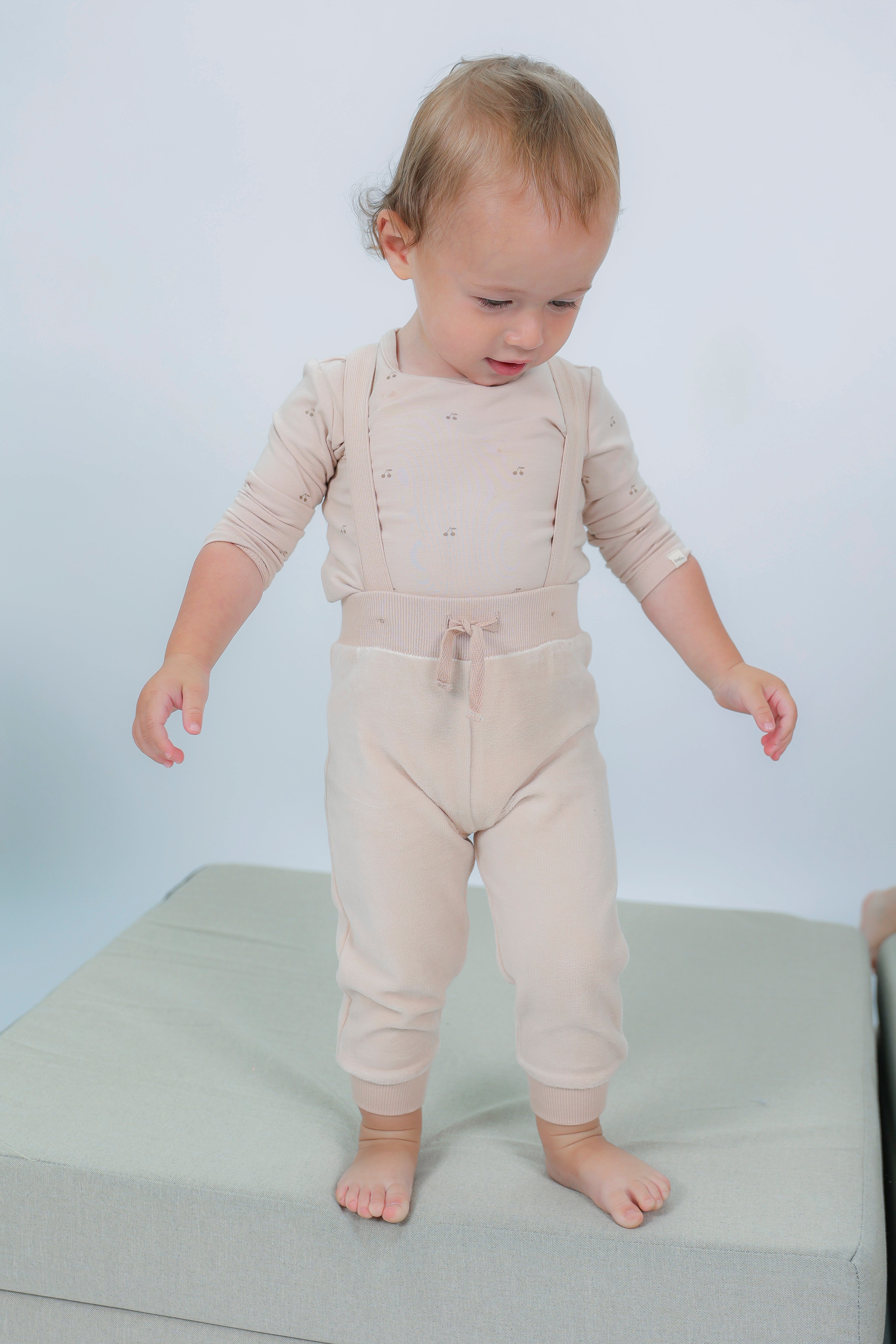 Cherry Print Overall Set