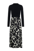 Mock Neck Midi Printed Dress