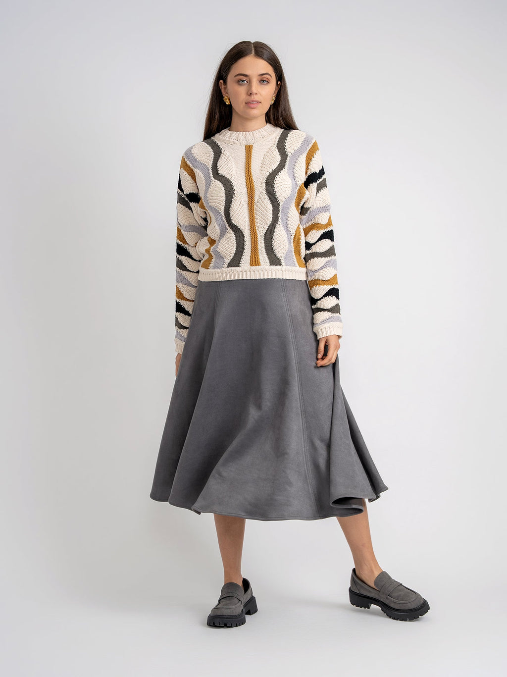 Color Blocked Knit Sweater