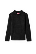 Washed Waffle Mock Neck