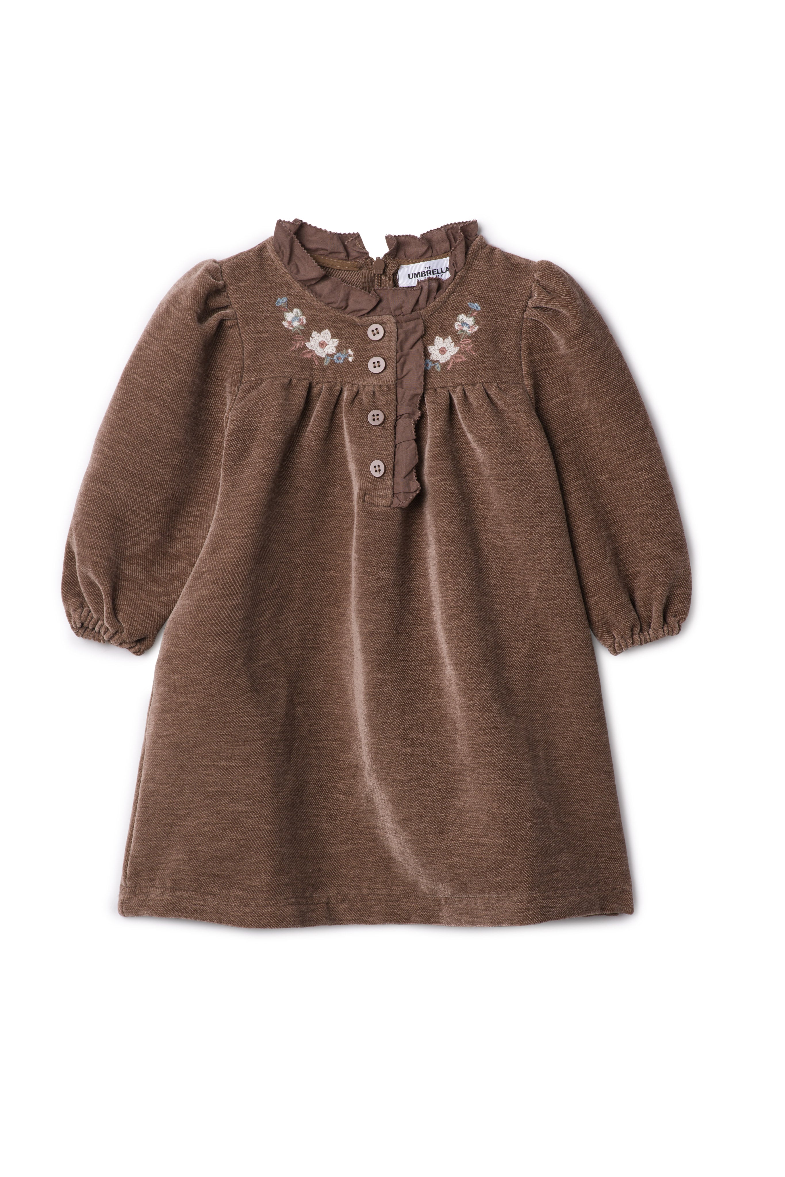 Velvet Embroidered Floral Dress