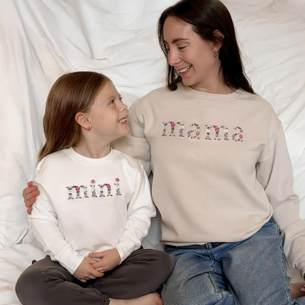 Floral Mama and Mini Matching Outfits | Embroidered Mommy and Me Sweatshirts